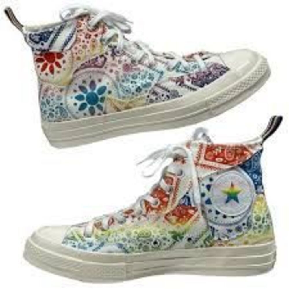 Converse Chuck Taylor All Stars Pride Hi Top Sneakers Rainbow Paisley Women's 8
